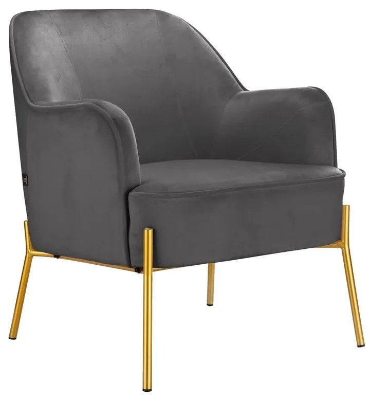 Poltrona grigia in velluto Runa - Støraa