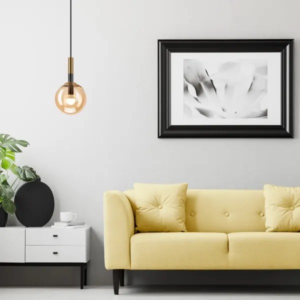 Lampadario a sospensione con filo ROLLO 1xE14/5W/230V oro/fumé beige