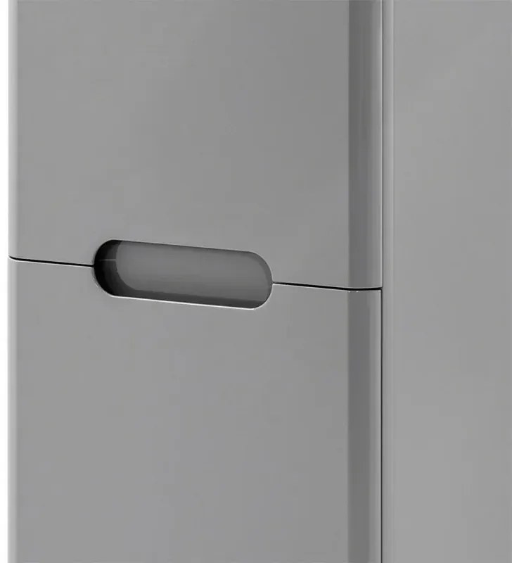 Colonna bagno sospesa 140 cm grigio lucido 2 ante soft-close Stillo