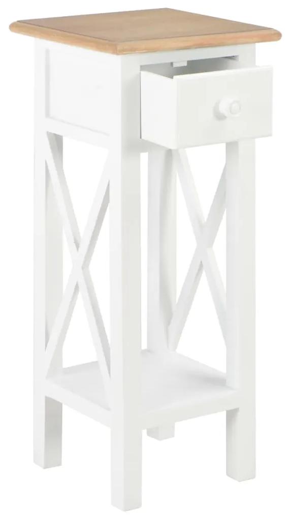 280057  tavolino laterale bianco 27x27x65,5 cm in legno