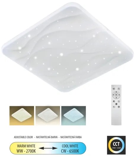 Plafoniera LED dimmerabile NERIS LED/60W/230V 2700-6500K + telecomando