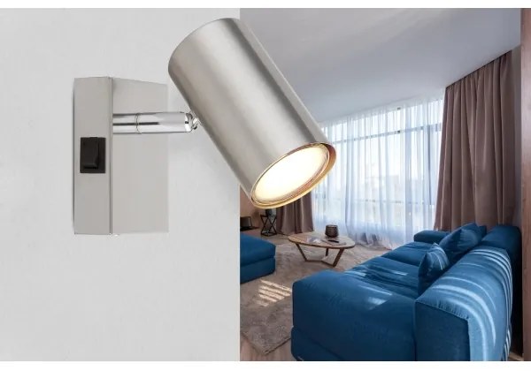 Globo 57911-1 - Faretto da parete ROBBY 1xGU10/25W/230V cromo opaco