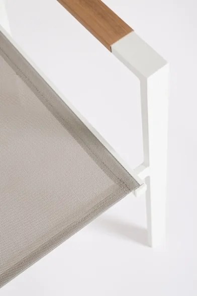 Sedia Da Esterno Con Braccioli In Alluminio E Textilene Heta Bianca Bizzotto