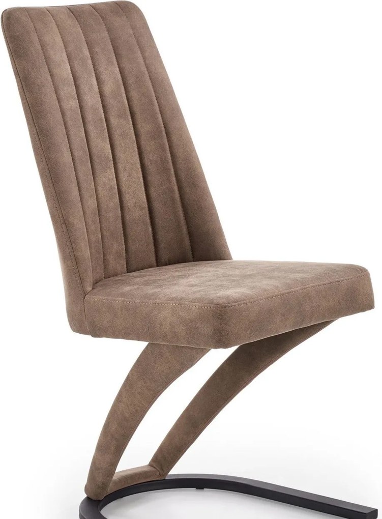 Sedia K338 in ecopelle marrone