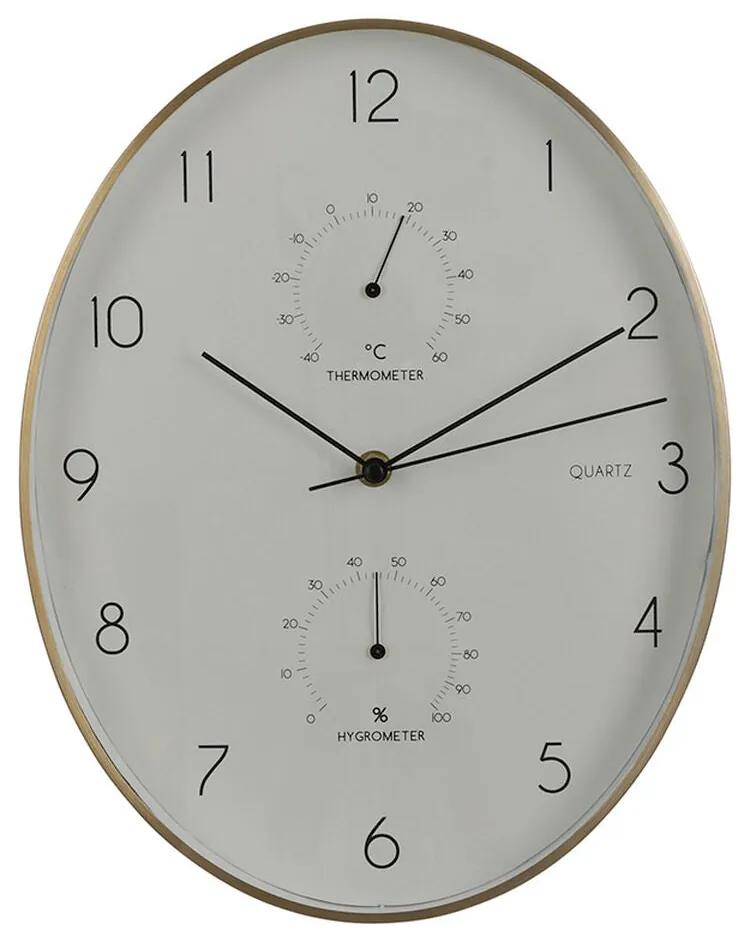 Orologio da Parete Mica Decorations Andy Ovale Alluminio Bianco (Ø 35 x 4.5 cm)