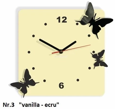 Orologio da parete con farfalle Vanilla-ecru