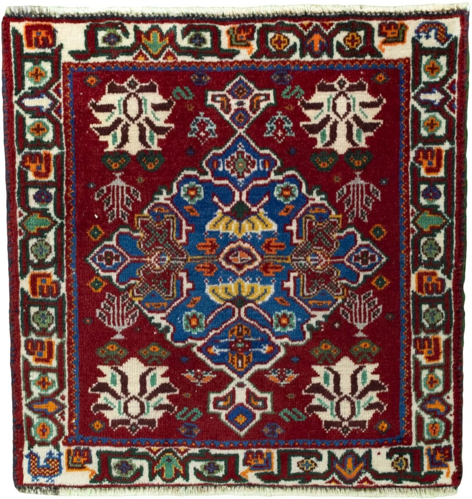 Shiraz Tappeto persiano 60 x 60 Rosso (Iran) Annodato A Mano