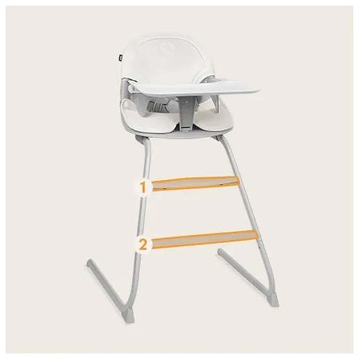 Lionelo - Sedia da pranzo per bambini 2in1 DALIA bianco/grigio