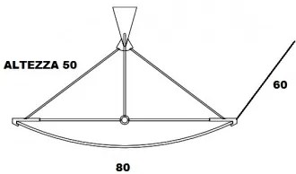 Fontana arte lampada a sospensione velo 80x60 h.50 1x230w r7s 117mm 230vac