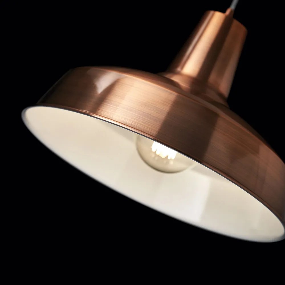 Sospensione Industrial-Minimal Moby Metallo Rame 1 Luce E27