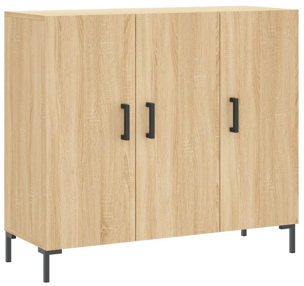 Credenza rovere sonoma 90x34x80 cm in legno multistrato