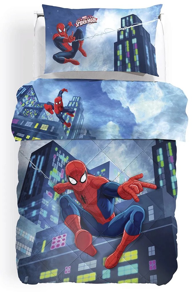 Trapunta Singolo Spiderman lights Marvel, in cotone CALEFFI