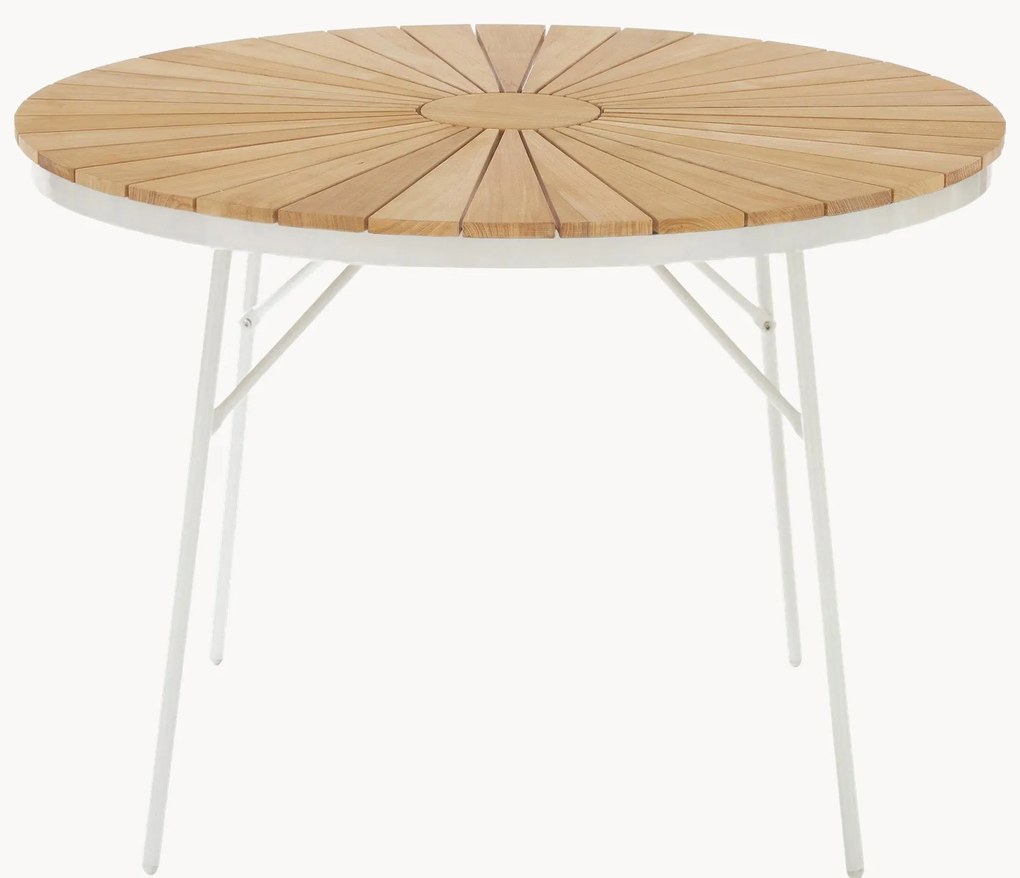 Tavolo da giardino rotondo con piano in legno di teak Ellen, varie misure