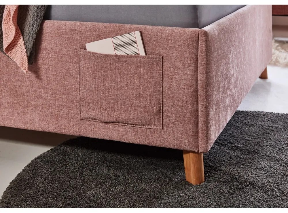 Letto da bambini rosa imbottito rete non inclusa 90x200 cm Fun – Meise Möbel