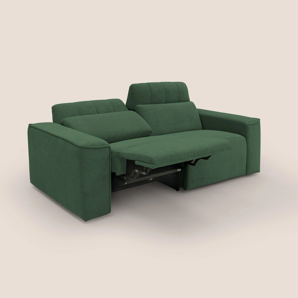 Clark Divano modulare con opzione relax elettrico in tessuto smacchiabile impermeabile T17 verde
