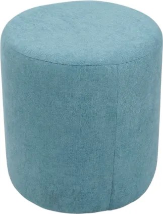 Pouf Tondo Dante D 40 cm in Tessuto Antimacchia Turchese