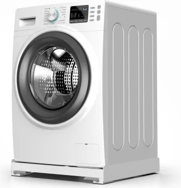 Meliconi 656146 - Base antivibrazioni per lavatrice con ruote estraibili, 61 cm, bianca