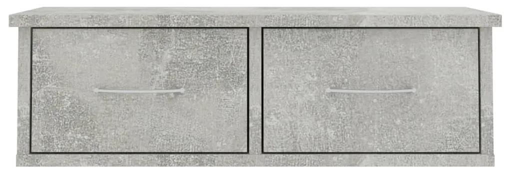 Scaffale cassetti a muro grigio cemento 60x26x18,5cm truciolato