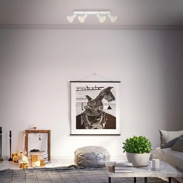 Brilo - Faretto RETRO 4xE14/25W/230V bianco