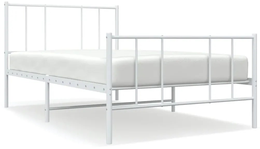 Giroletto con testiera e pediera metallo bianco 90x190 cm