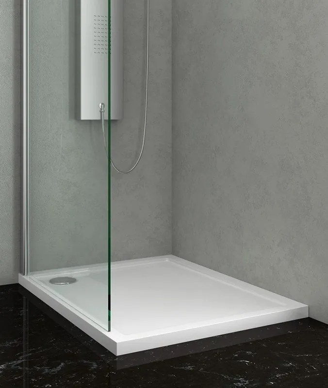 Piatto doccia 130x80 acrilico bianco slim - KAMALU
