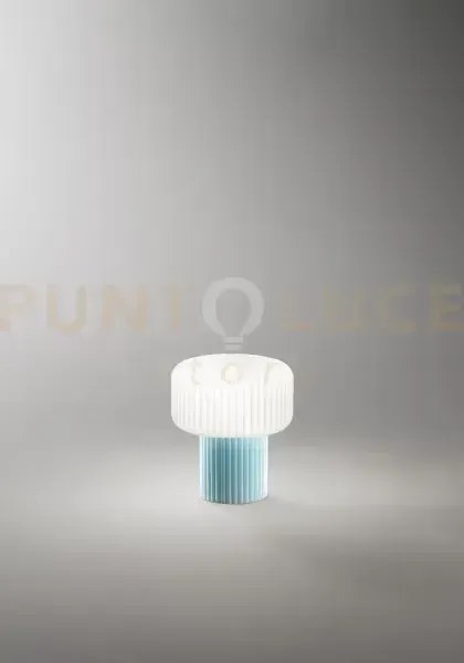 Lumetto in vetro e ceramica blu otty 1 luce attacco g9 interruttore...
