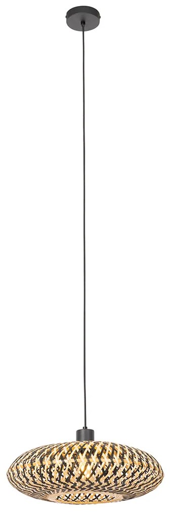 Lampada a sospensione orientale in bambù nero 40 cm - Ostrava