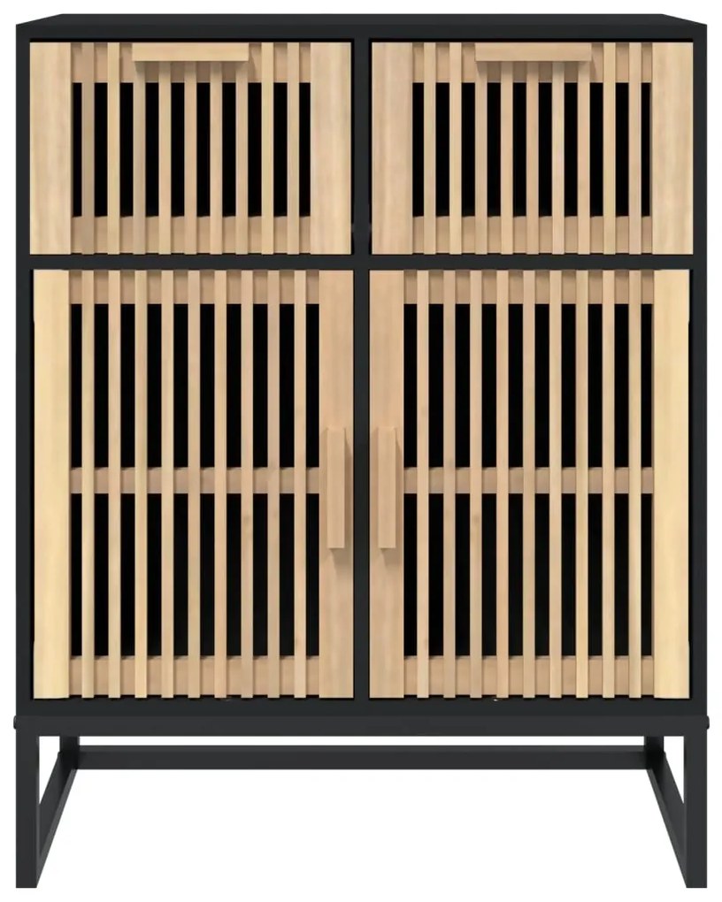 Credenza nera 60x30x75 cm in legno multistrato
