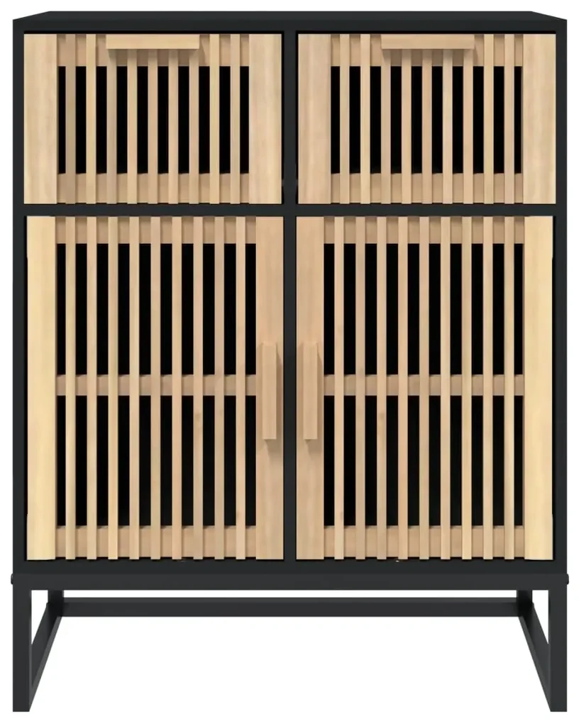 Credenza nera 60x30x75 cm in legno multistrato