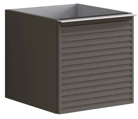 Struttura semi colonna da bagno Pixel 1 cassetto laccato opaco grigio carbone L 40 x H 40 x P 45.5 cm