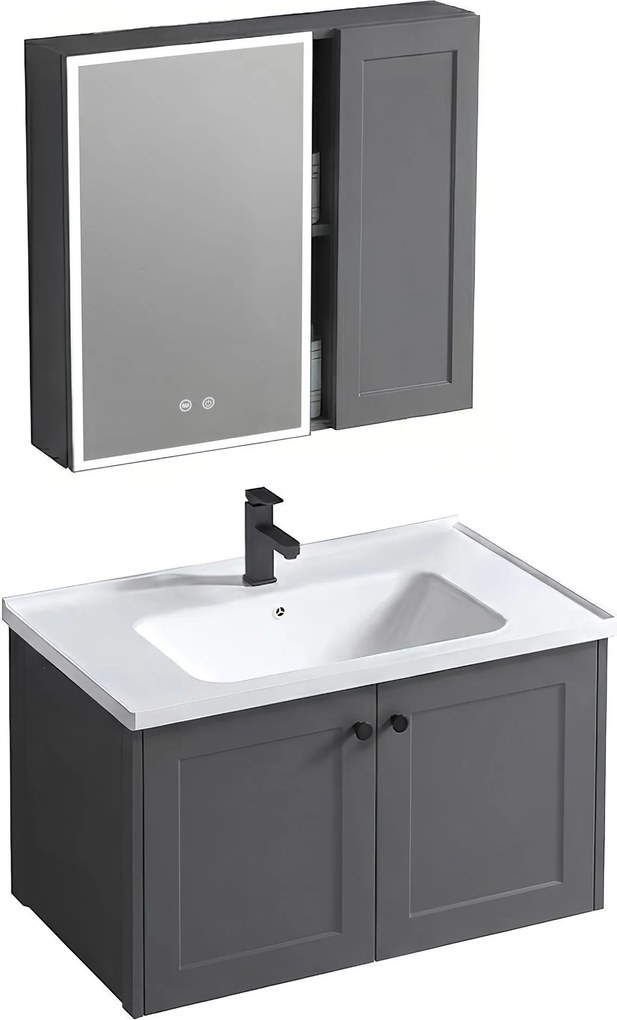 Set di mobili da bagno con lavabo Monti 60cm Grey