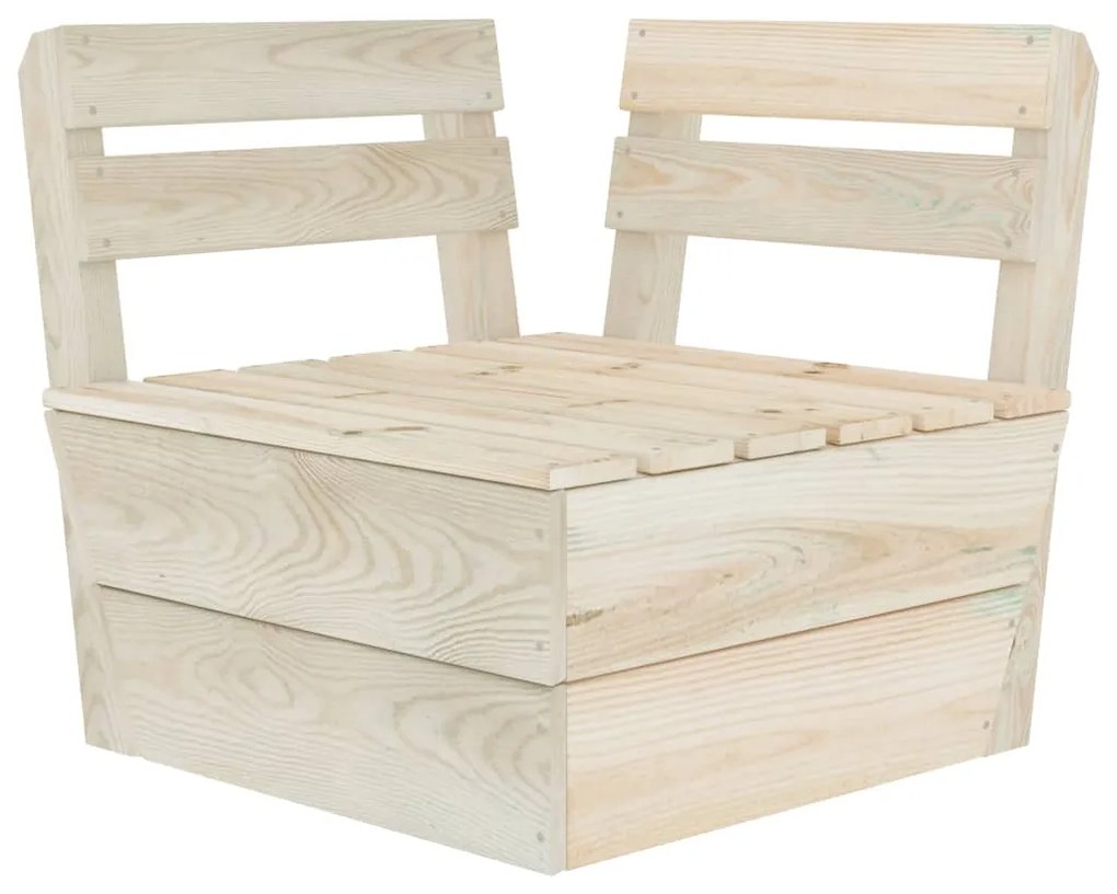 Set Divani da Giardino su Pallet 9 pz in Legno Abete Impregnato