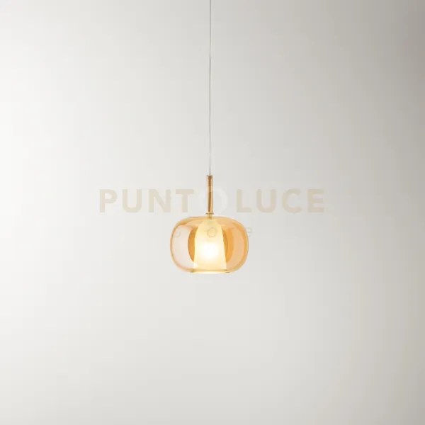 Vetro 1 luce e27 ambra trasparente d.22,5cm rosone acquistabile se...