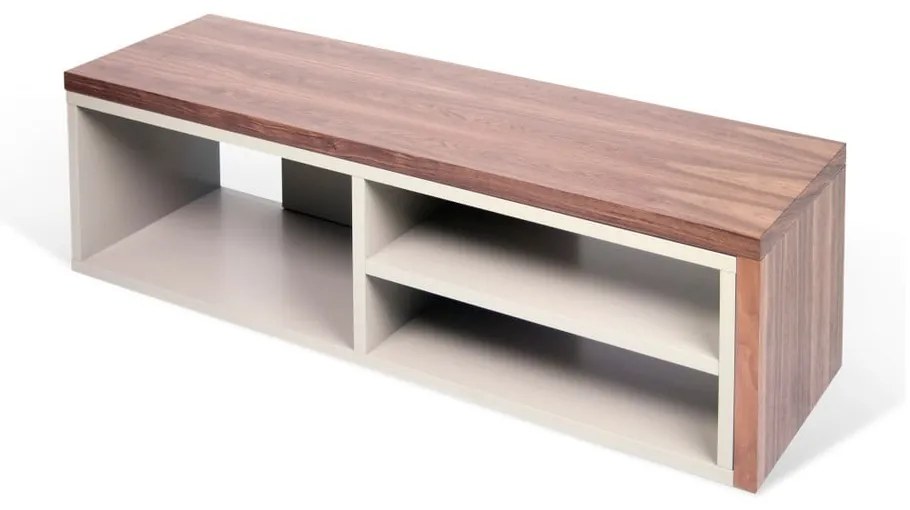 Tavolo TV variabile grigio con impiallacciatura in noce Move - TemaHome