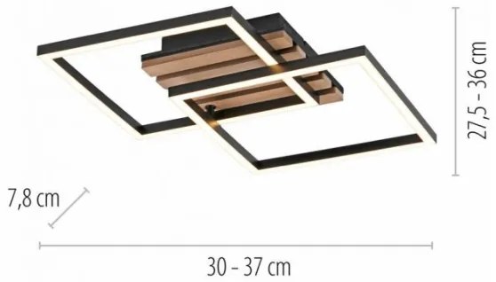 JUST LIGHT. 14053-79 - Plafoniera LED AKUSTIKA LED/15W/230V rovere/nero