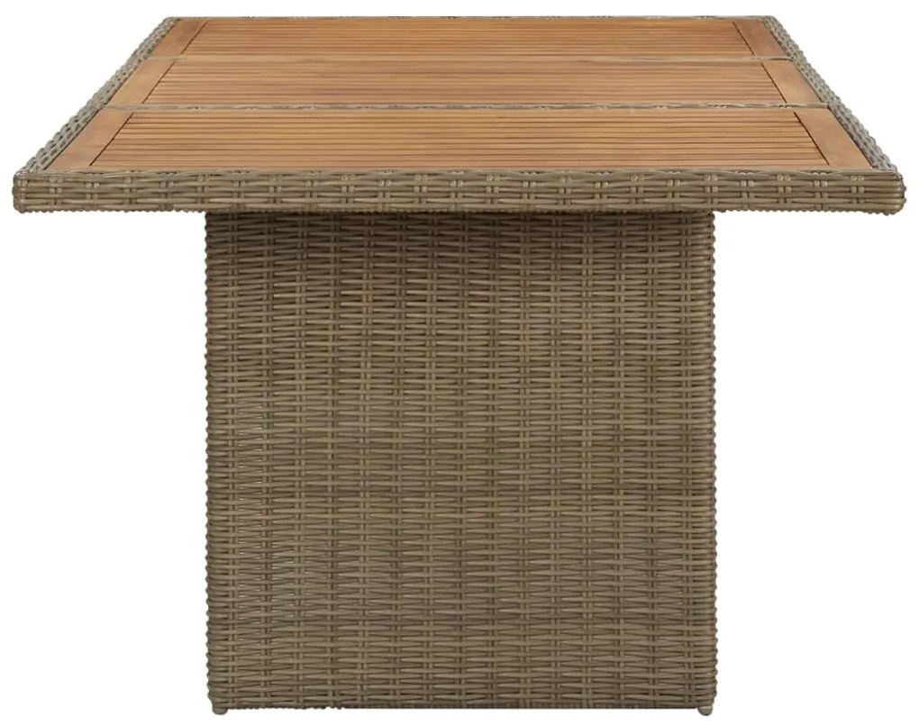 Tavolo da giardino marrone 200x100x74 cm in polyrattan