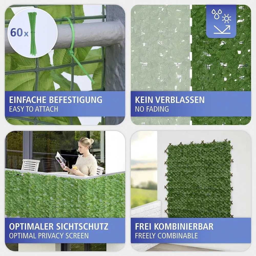 Parasole verde in plastica 100x100 cm Ivy – Maximex