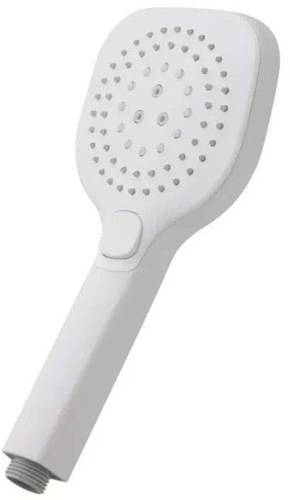 Doccino arrotondato 26 cm con tre tipi di getto bianco opaco in ABS Hidra