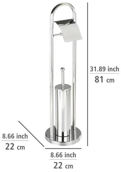 WENKO 16993100 - Set per WC VASTO 22x81 cm in acciaio inox/argento