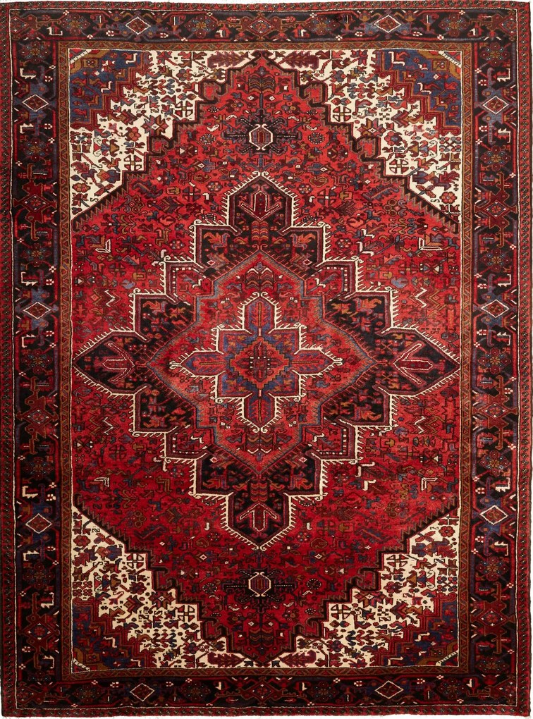 Heriz Tappeto persiano 300 x 230 Rosso (Iran) Annodato A Mano