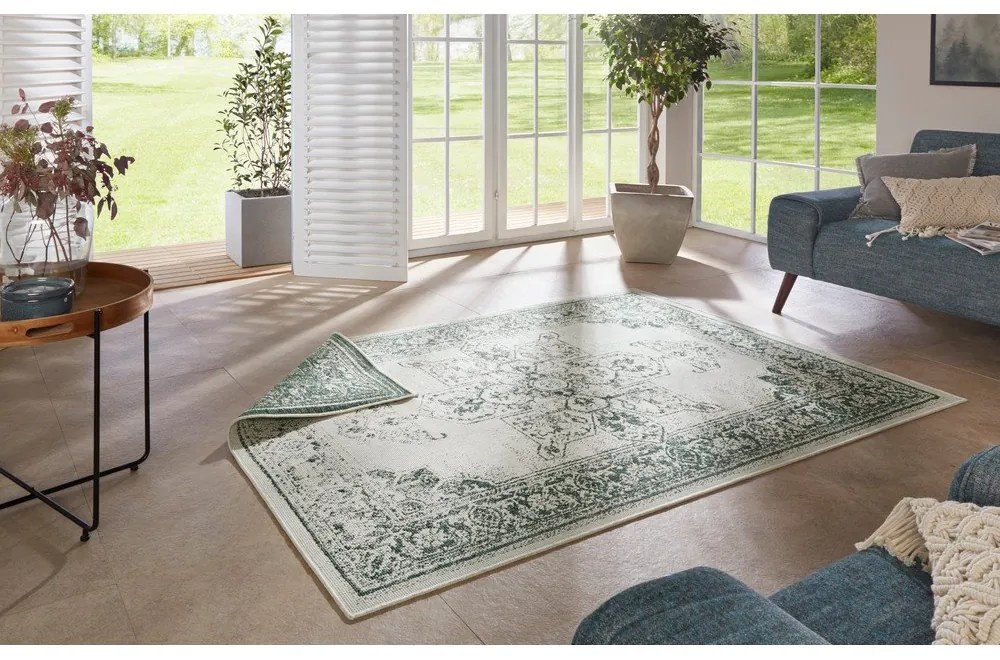 Tappeto da esterno verde e crema , 160 x 230 cm Borbon - NORTHRUGS