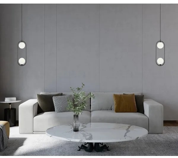 ITALUX PND-3965-2-BK - Lampadario a sospensione LUPUS 2xG9/25W/230V nero