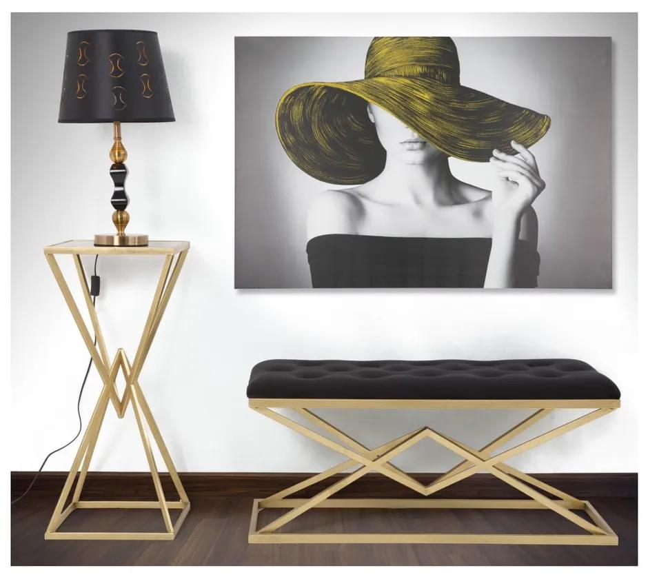 Panchina in Piramide nera e oro, 100 x 40 cm - Mauro Ferretti