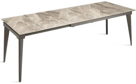 Tavolo allungabile 240 cm ULISSE con top grčs porcellanato effetto Marmo Grigio