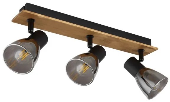 Globo 54307-3W - Luce Spot CLAUDE 3xE14/40W/230V nero/legno