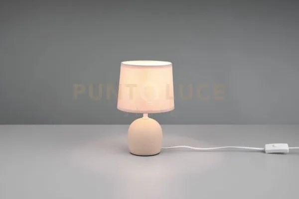 Malu lampada da tavolo in ceramica con paralume beige h. 26cm  1 lu...