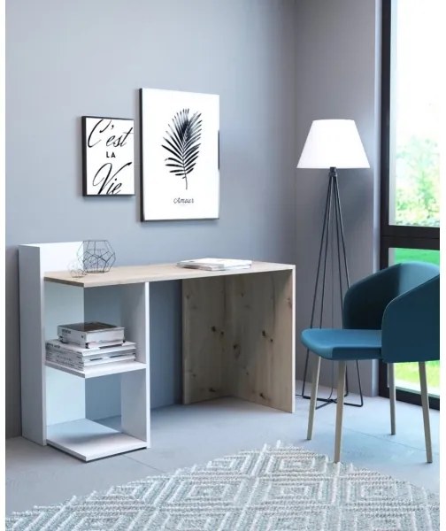 Scrivania MARLO in rovere Artisan/bianco