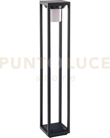 Palo led kyoto antracite 2,5w 300lm 4000k con pannello solare e sen...