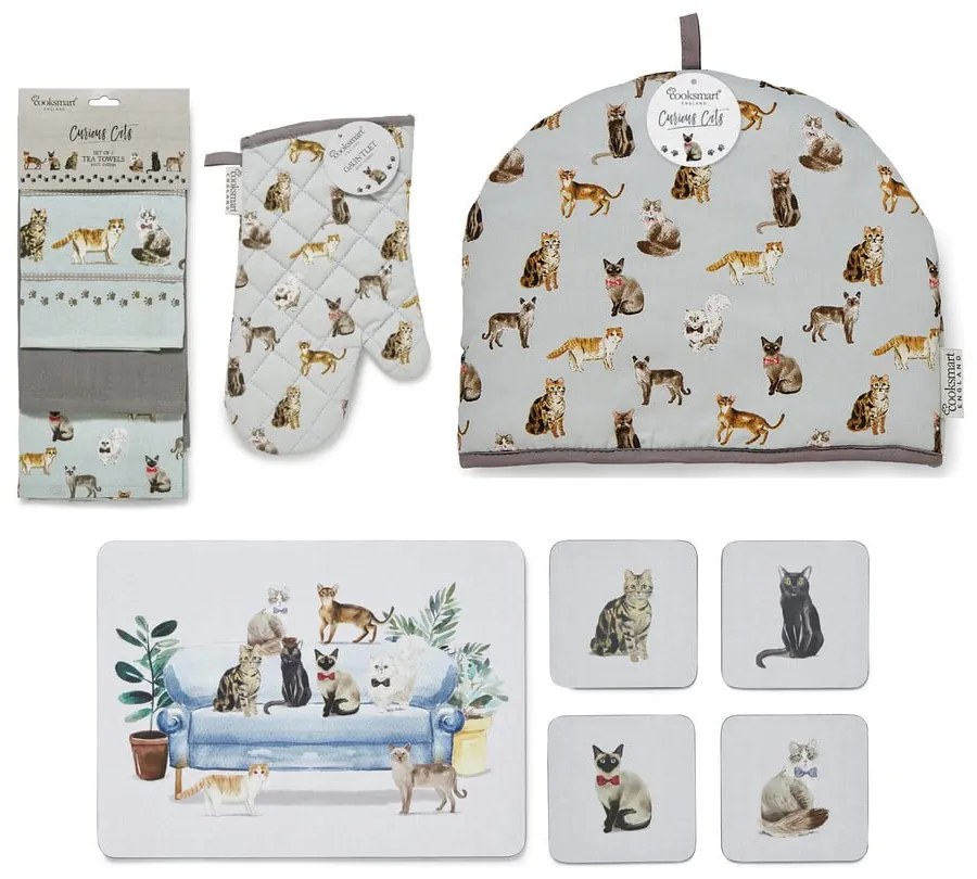 Set di tessili da cucina 13 pezzi Curious Cats - Cooksmart ®