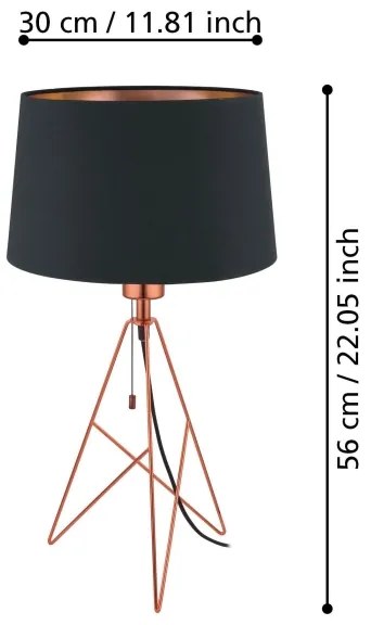 Eglo 39178 - Lampada da tavolo CAMPORALE 1xE27/60W/230V